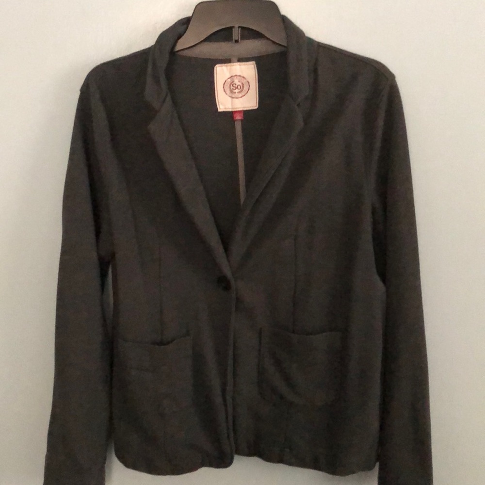 Gray, soft material blazer, women’s Size L